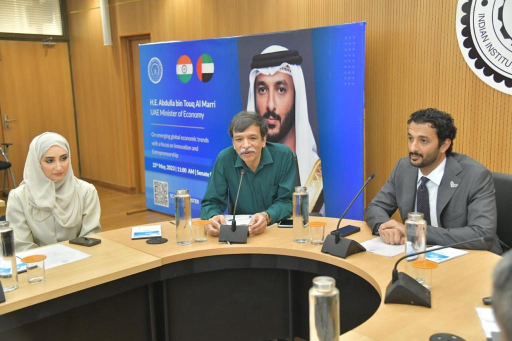 H.E. Abdulla Bin Touq Al Marri, Minister of Economy, UAE visited IIT Delhi along with other Diplomats